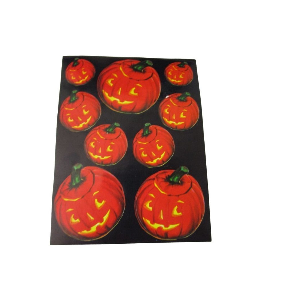 Jack O Lantern Stickers Pumpkin Halloween Vintage Stickers Fasson Single Sheet